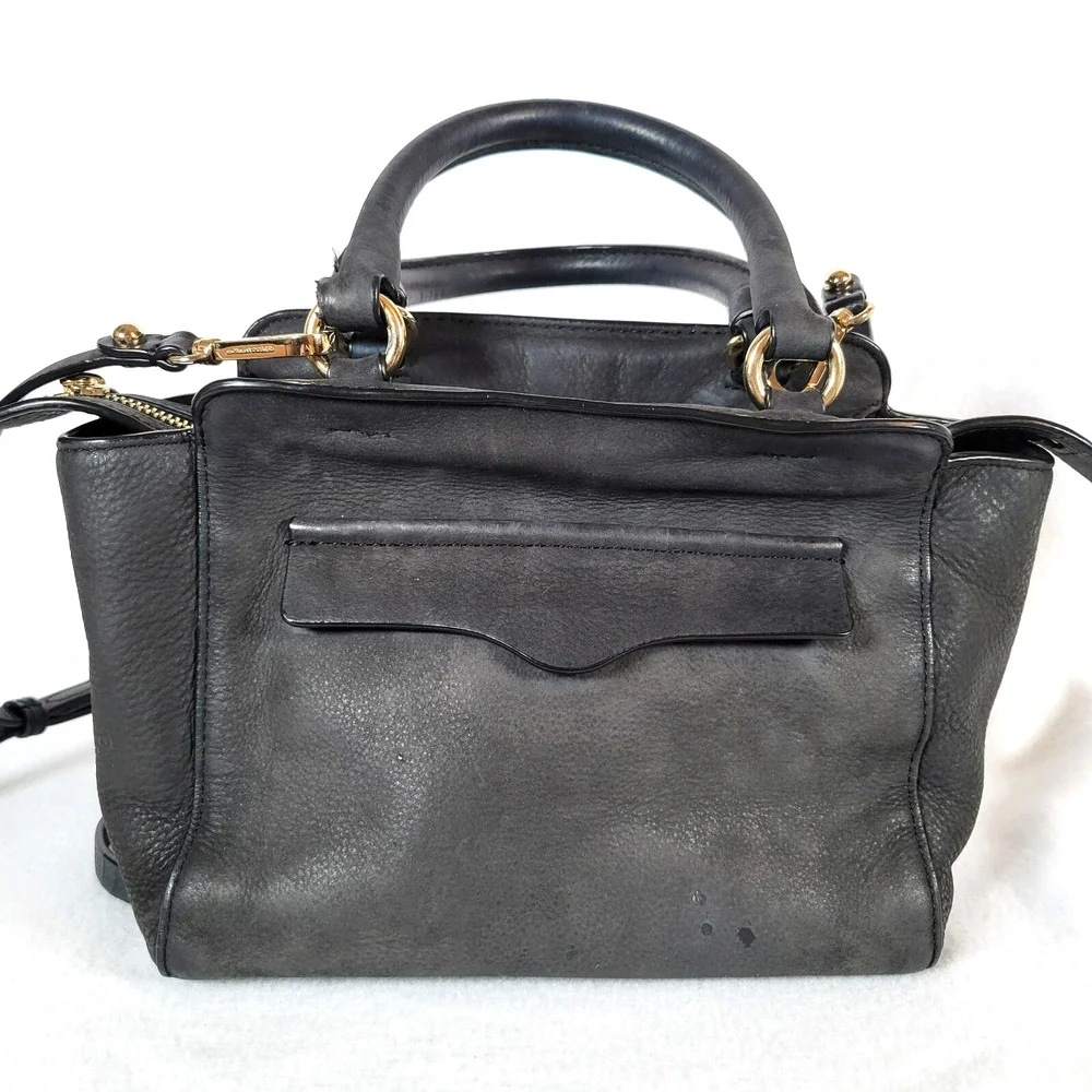 Rebecca Minkoff Womens Micro Avery Shoulder Bag Black Pebble Leather Biker Punk - Picture 1 of 13